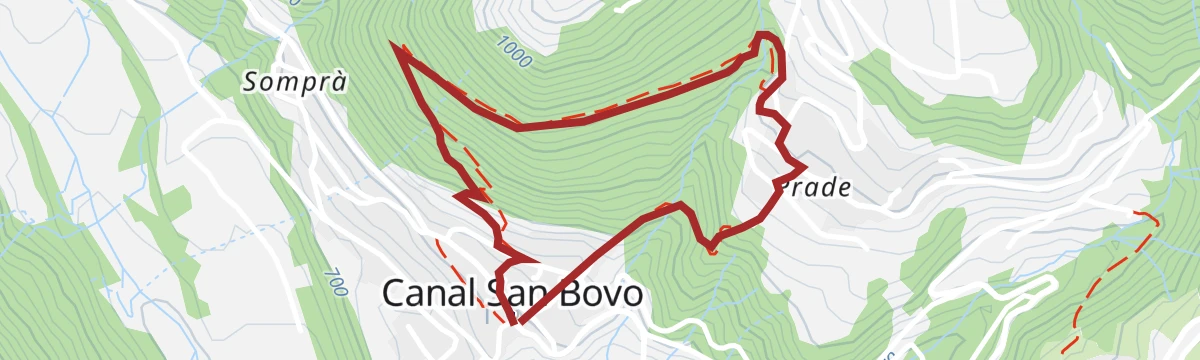 Route map: Passeggiata Rore (Canal San Bovo)